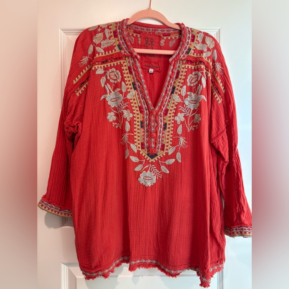 Johnny Was Scarlet Floral Tunic
